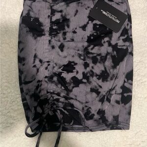 PrettyLittleThing Gray and Black Ruched Mini Pencil Skirt